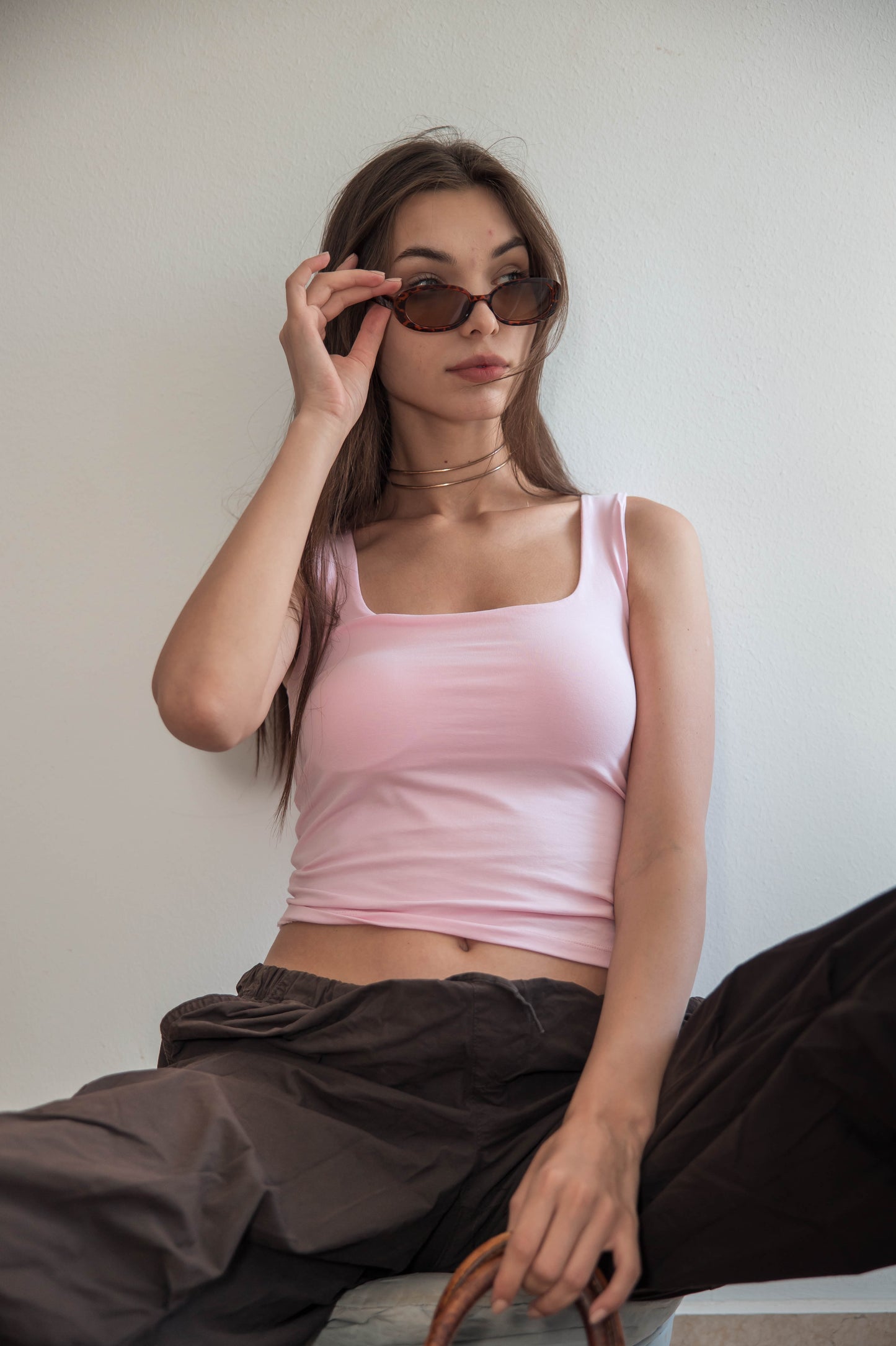 Pink Chest supporter tank top
