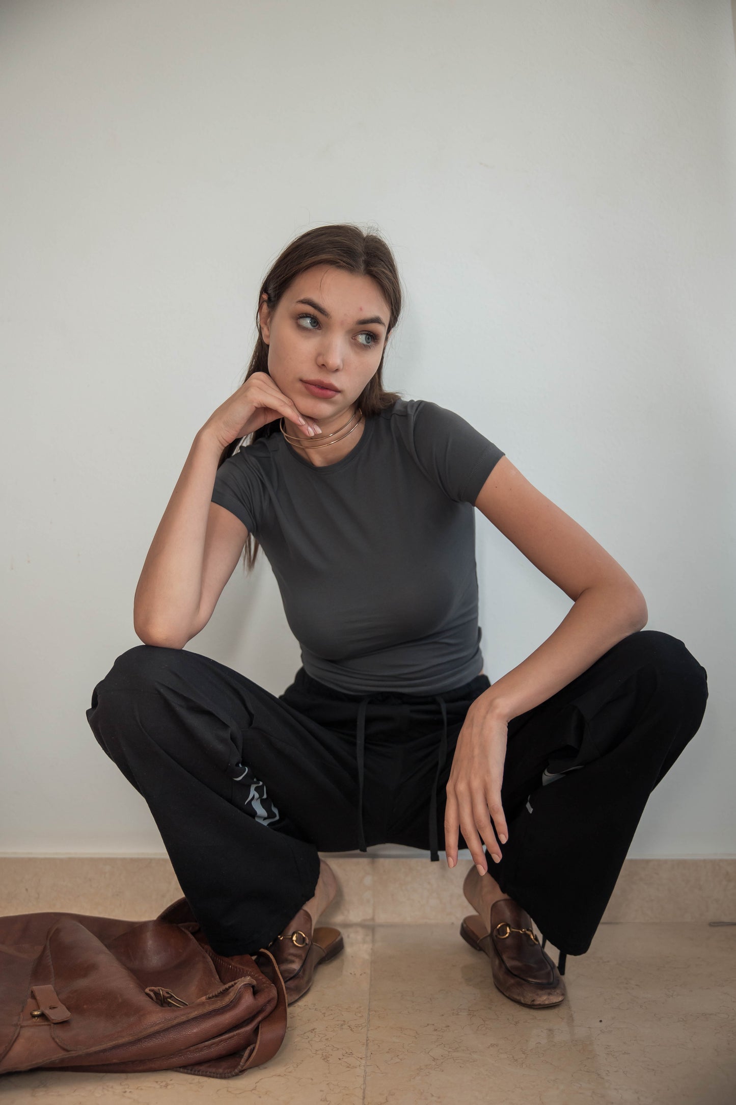 Charcoal Grey Contour Top