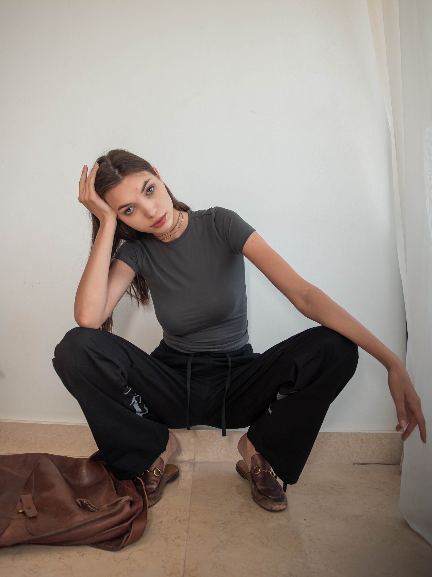 Charcoal Grey Contour Top