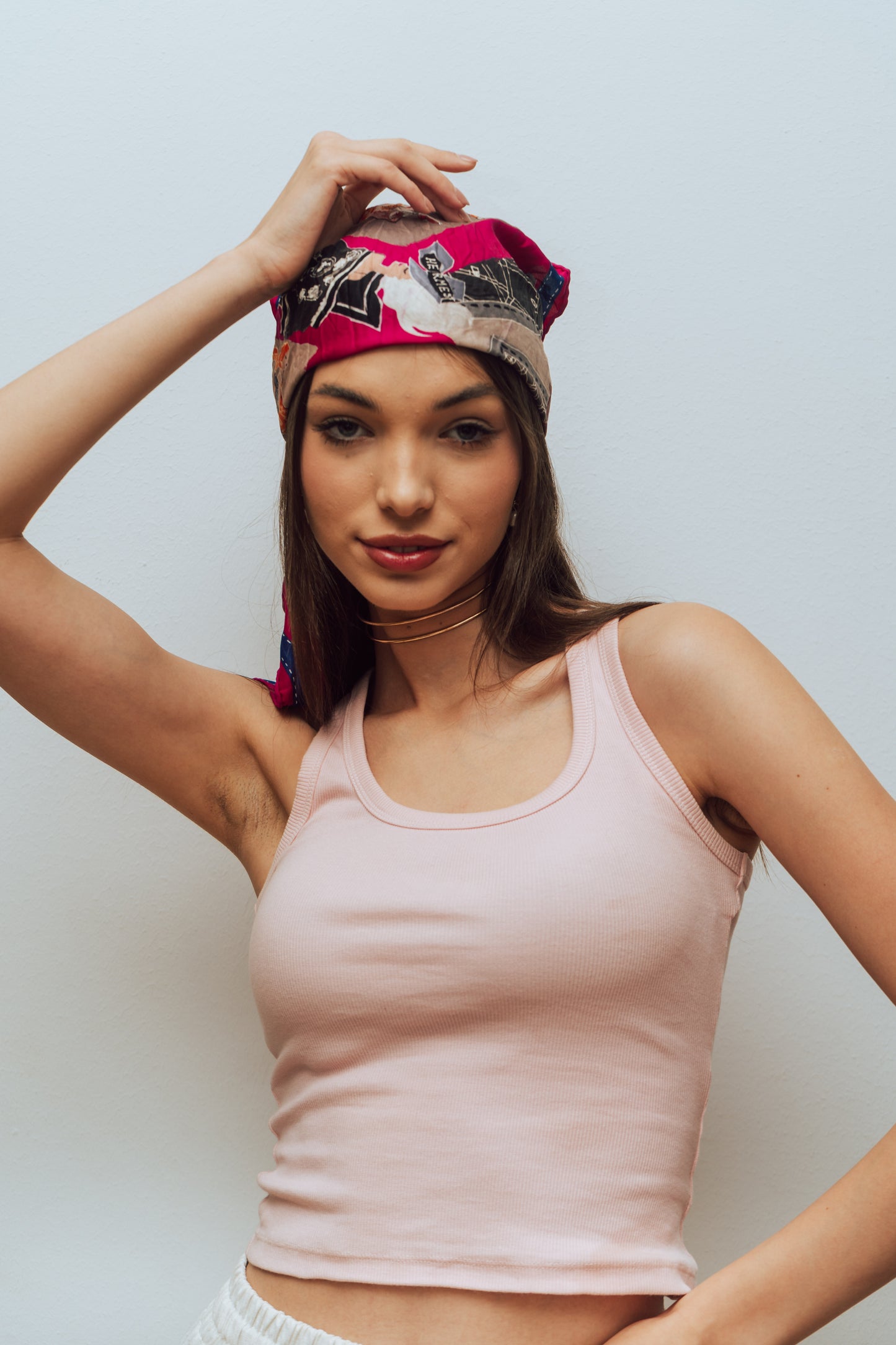Pink Ribbed Tank Top Without a Patch Label
