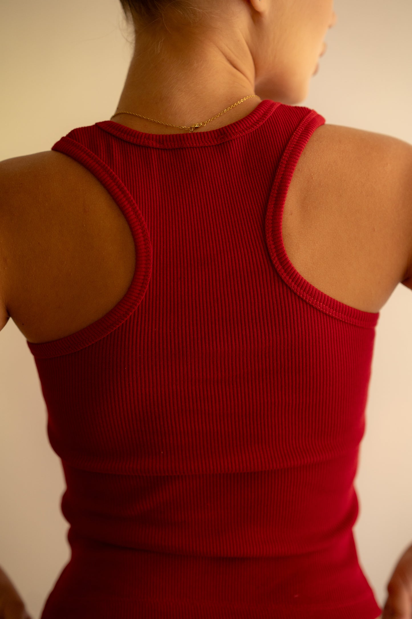 Burgundy Ribbed Tank Top Square