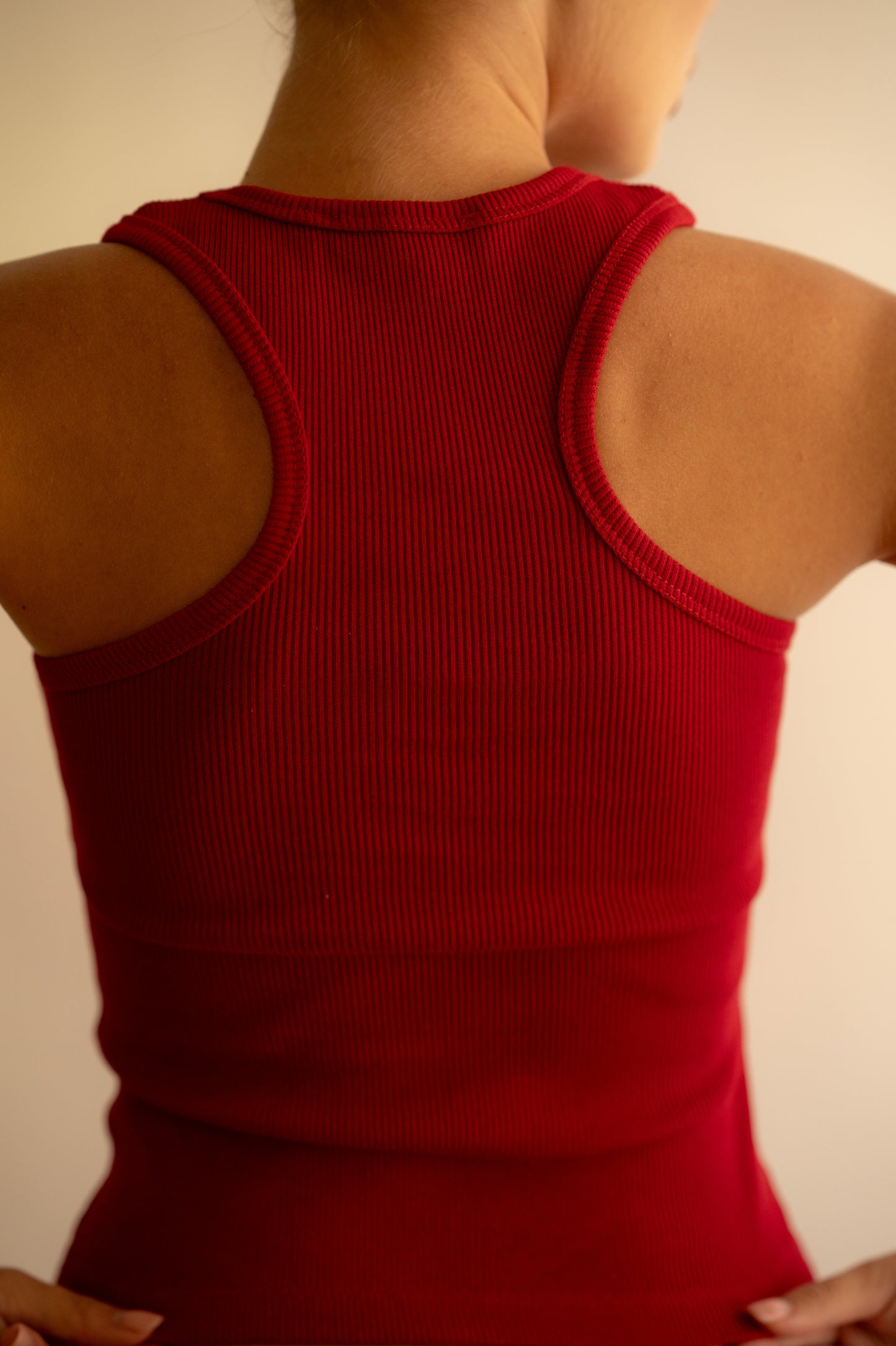 Burgundy Ribbed Tank Top Square
