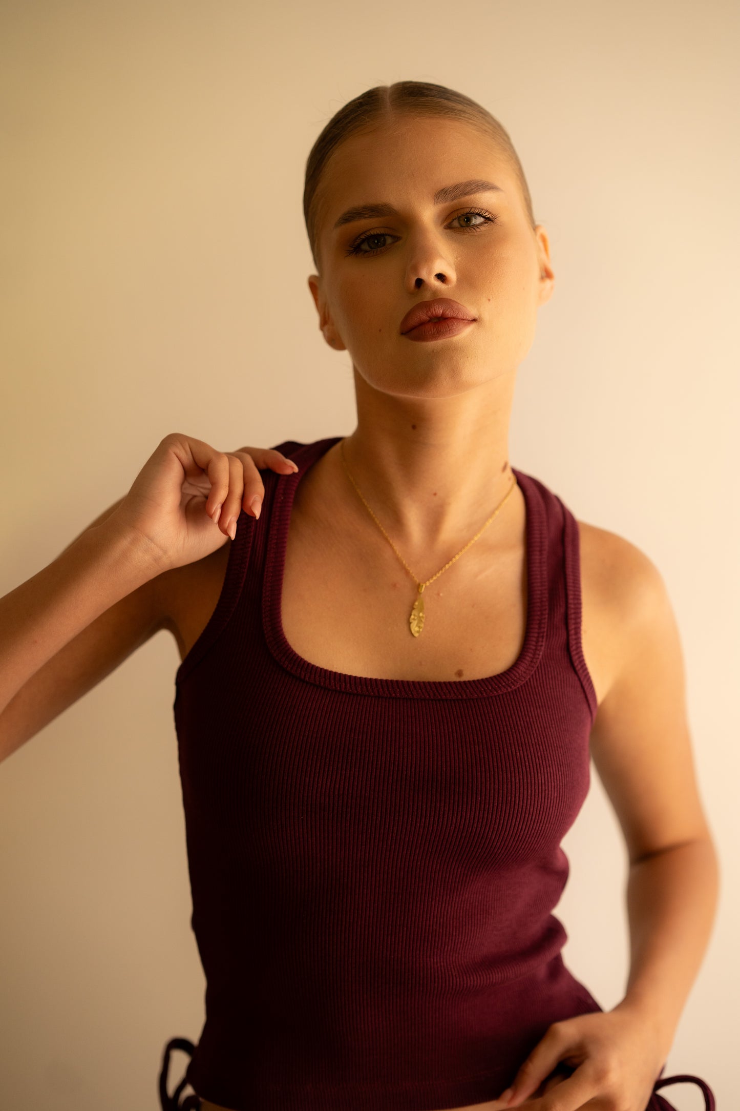 Pomegranate Ribbed Tank Top Square