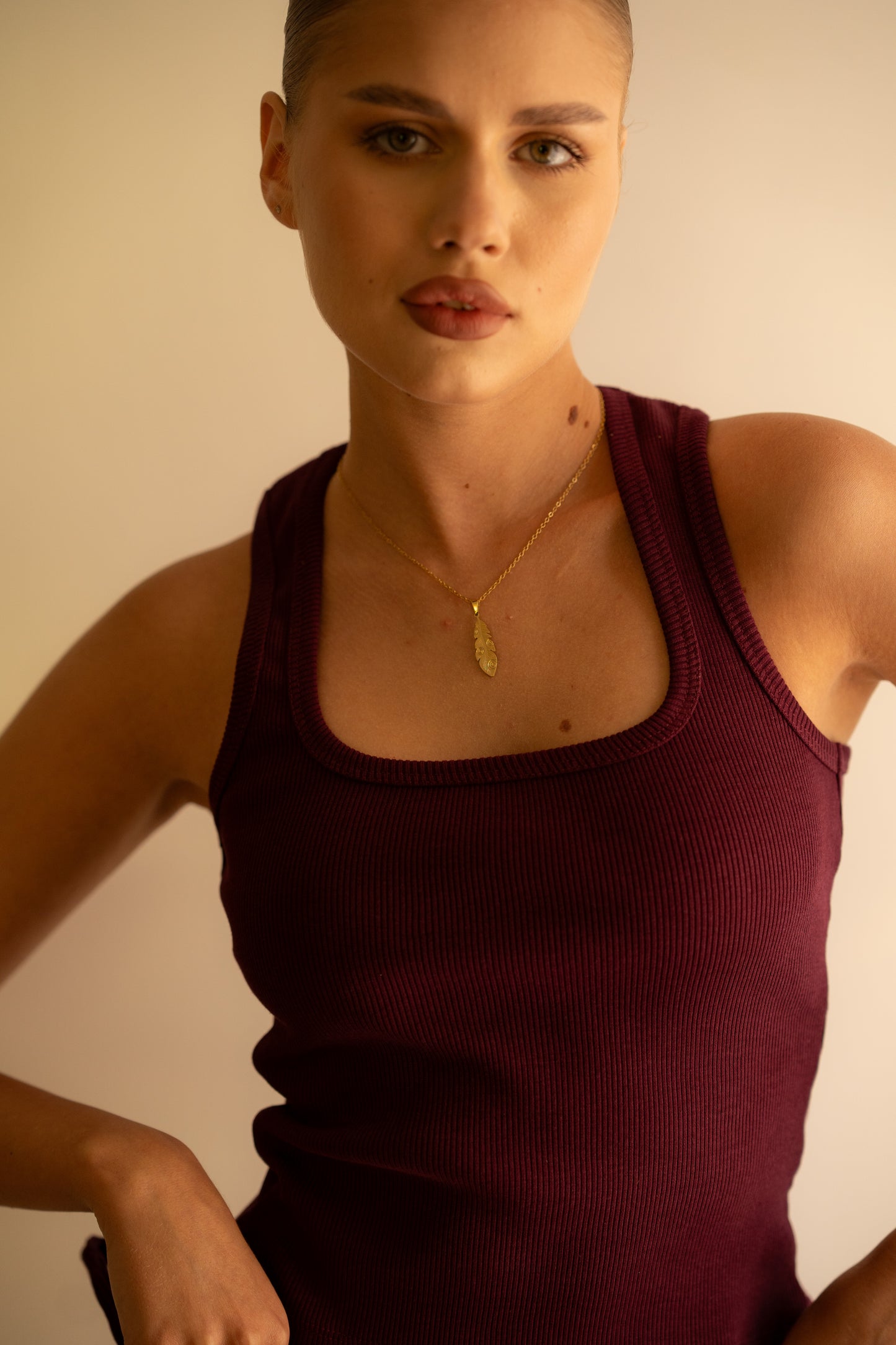 Pomegranate Ribbed Tank Top Square