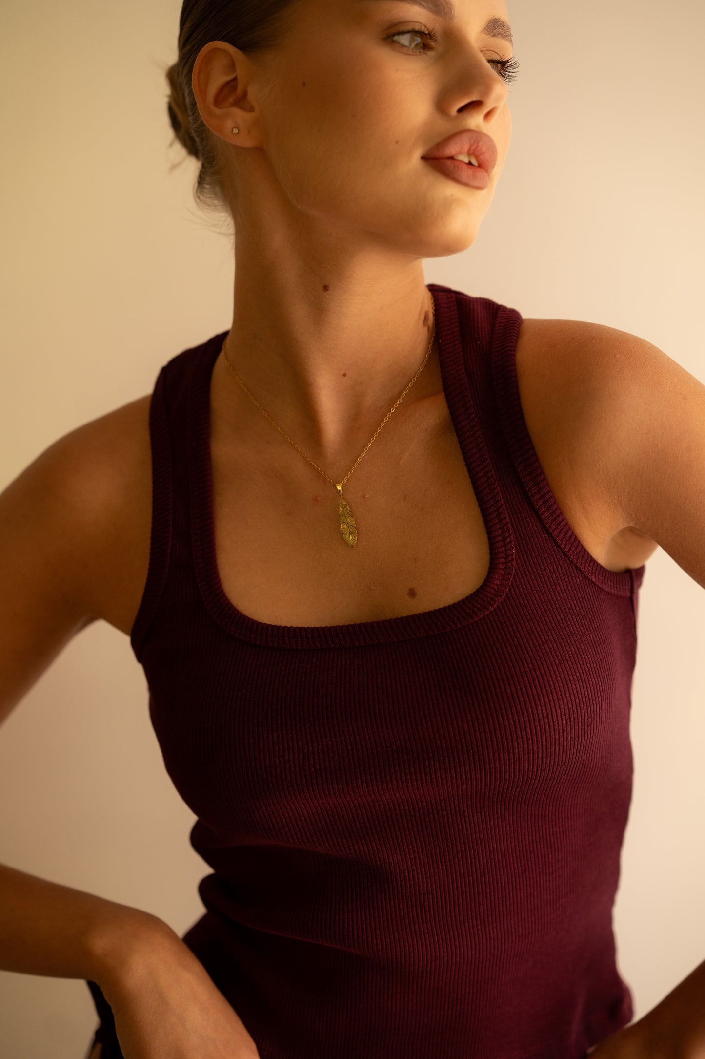 Pomegranate Ribbed Tank Top Square