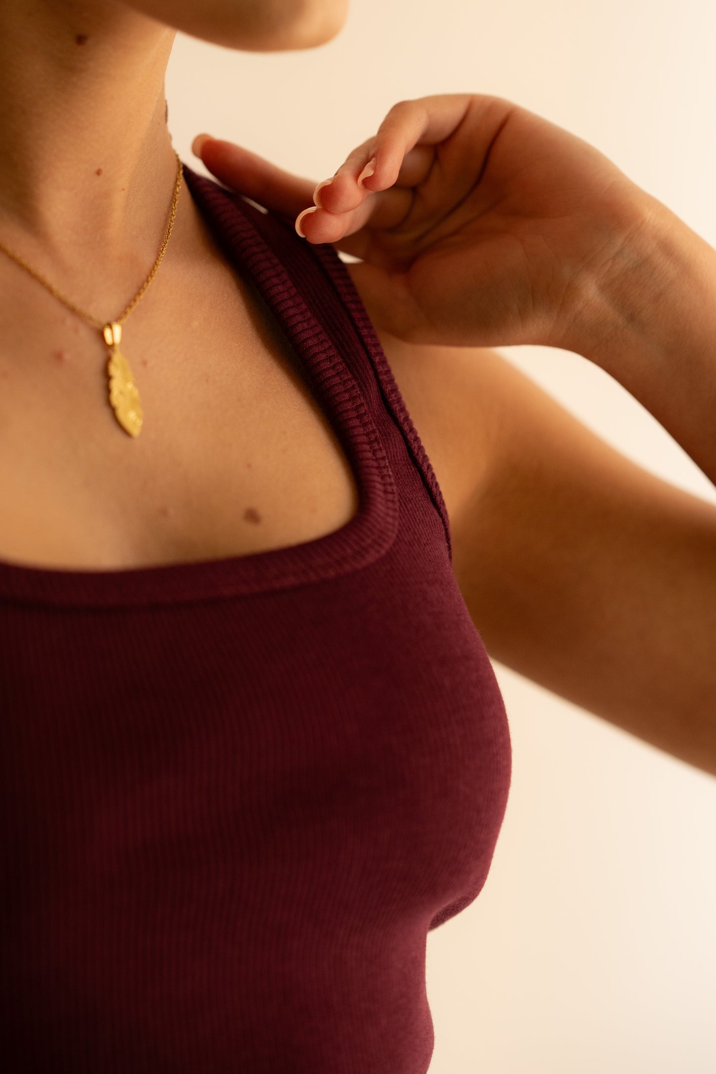 Pomegranate Ribbed Tank Top Square
