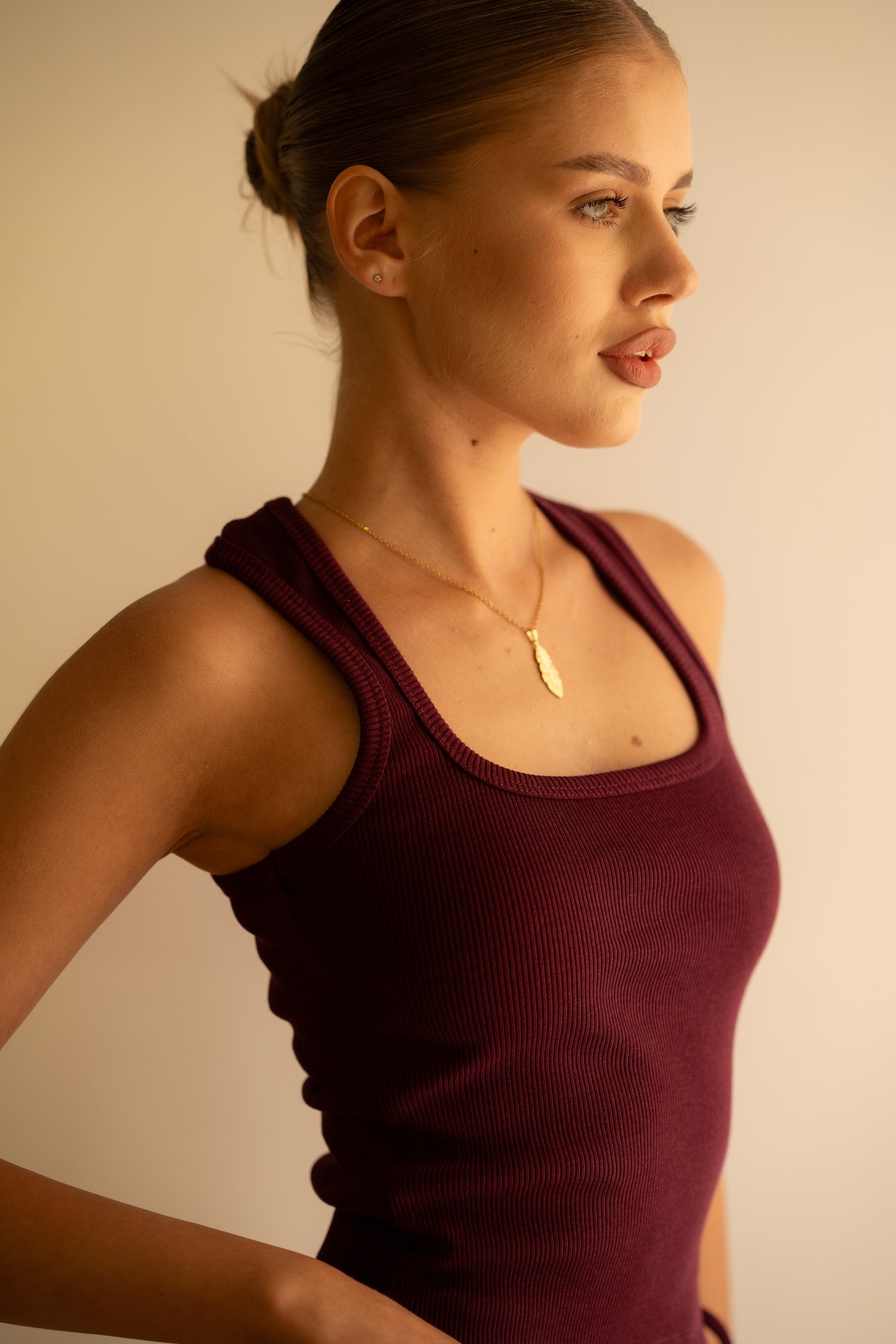 Pomegranate Ribbed Tank Top Square