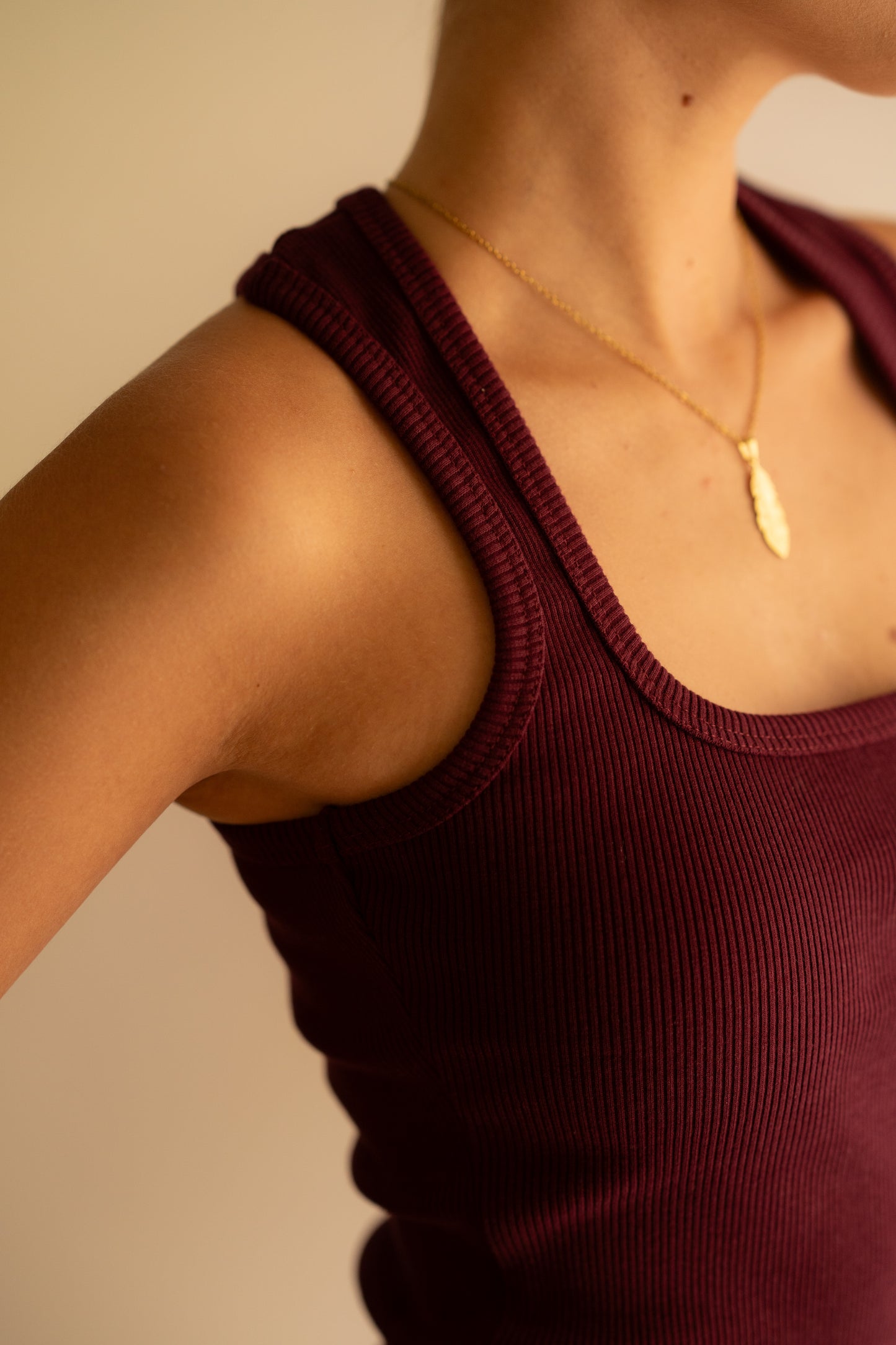 Pomegranate Ribbed Tank Top Square