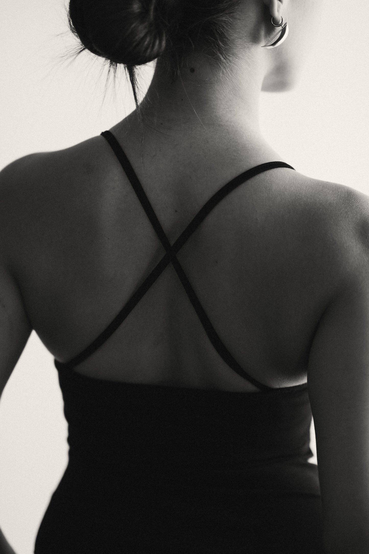 Black Cross Back Strap Top