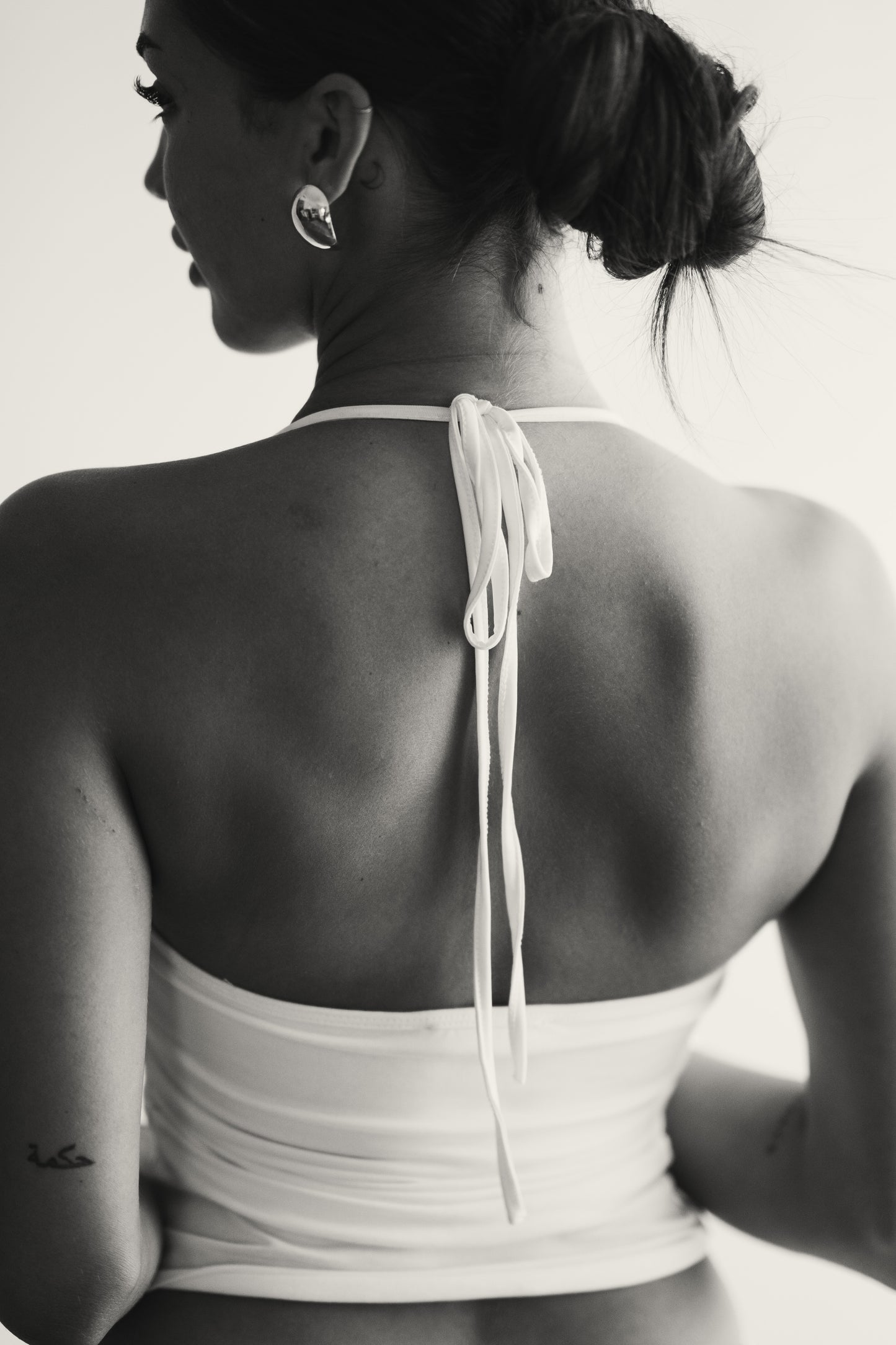 White Neck Strap Top