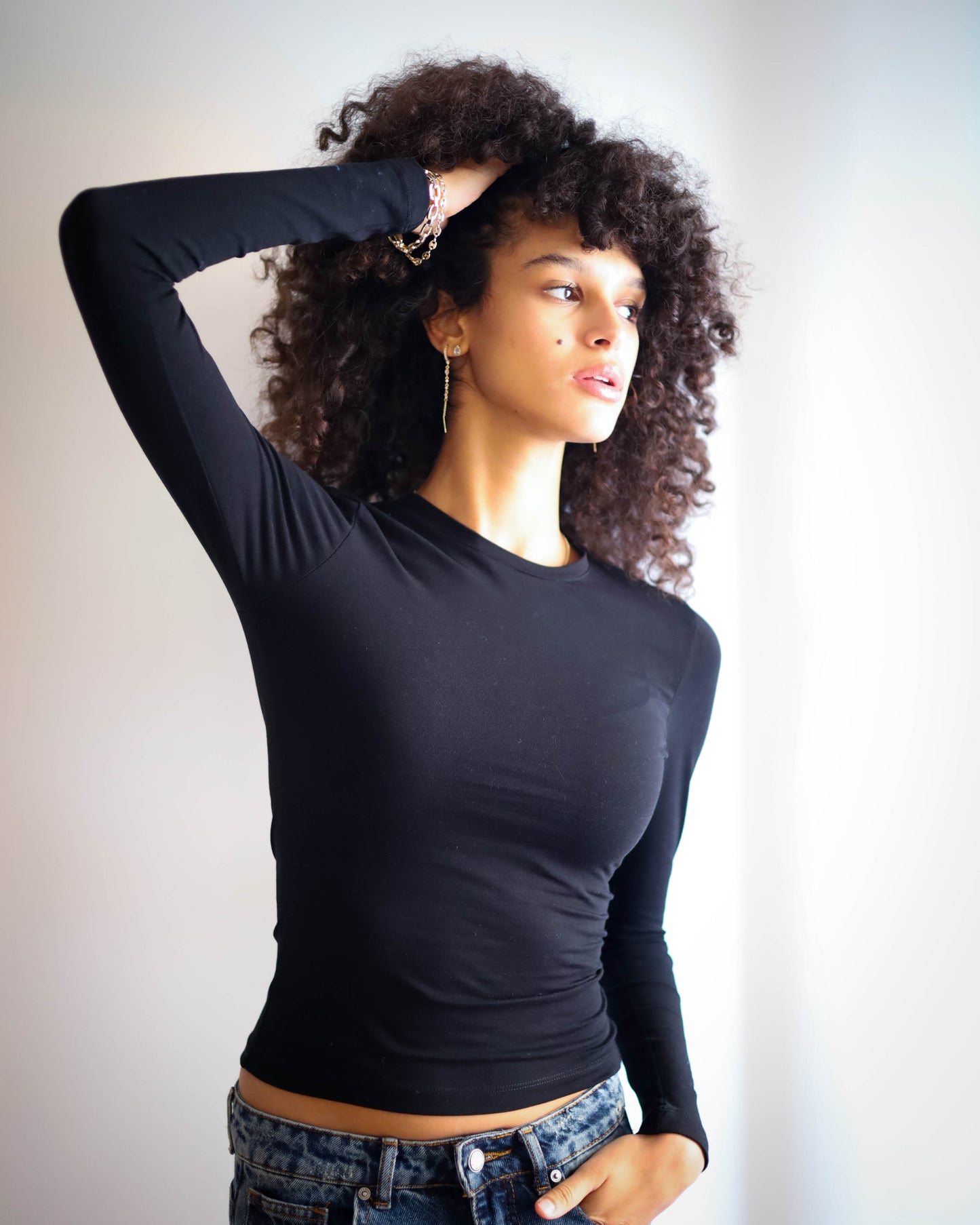 Contour Long Sleeve Top (Black)
