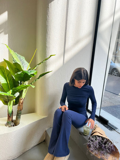 High Waisted Navy Blue  Fare Legging (A Yoga Pant)