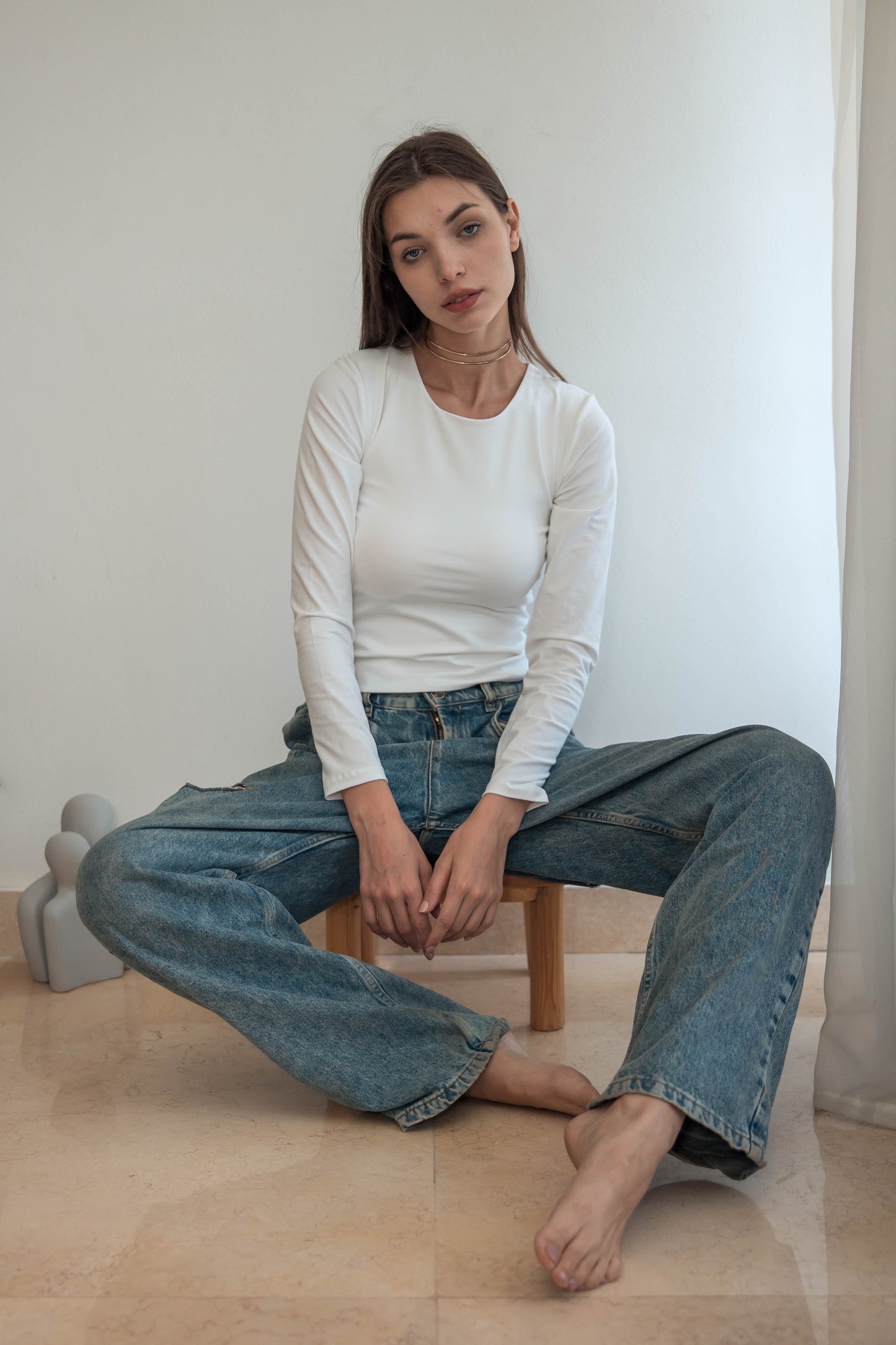 White Long Sleeve Top