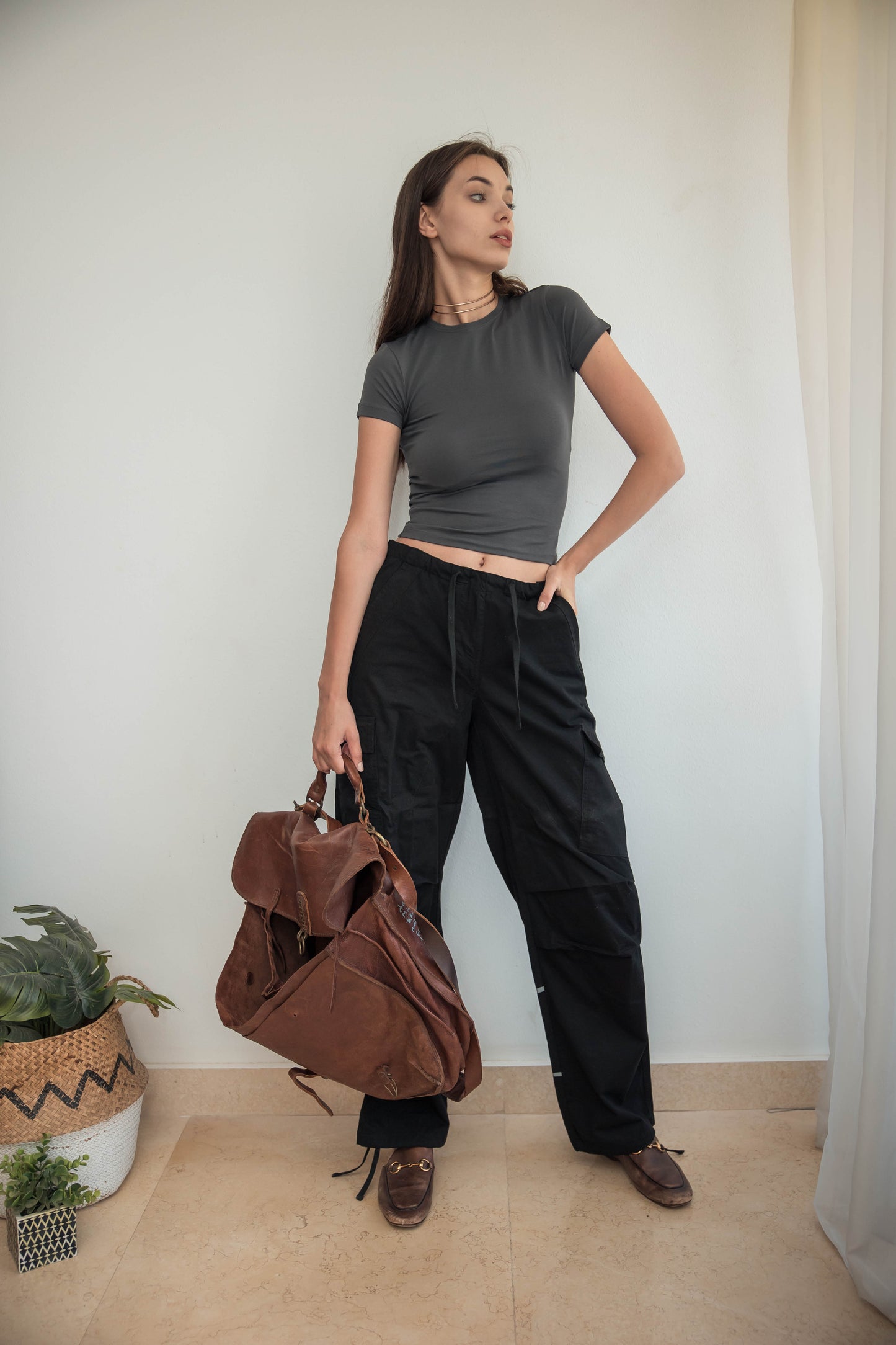 Charcoal Grey Contour Top