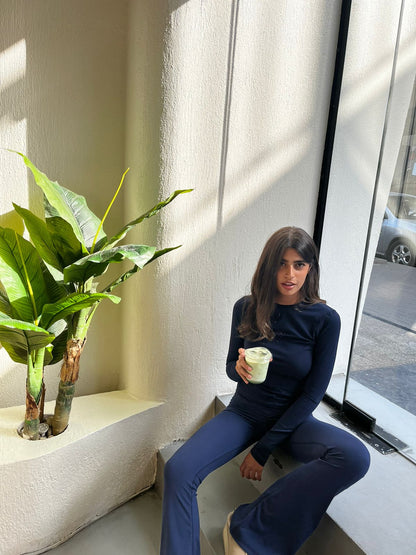High Waisted Navy Blue  Fare Legging (A Yoga Pant)