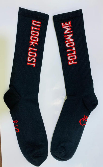Follow `Me `Neck Socks