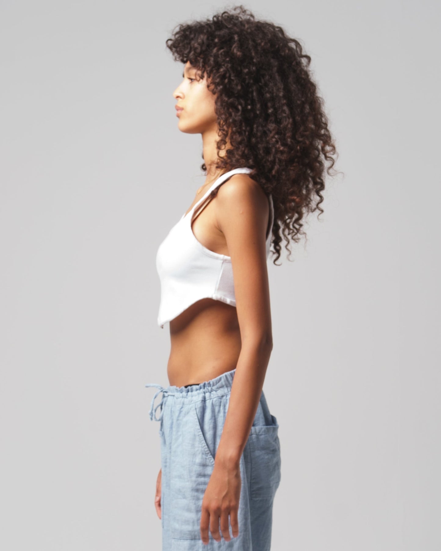 White Curved Top