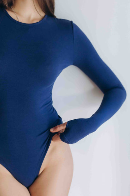 Midnight Blue Essential Bodysuit Crewneck