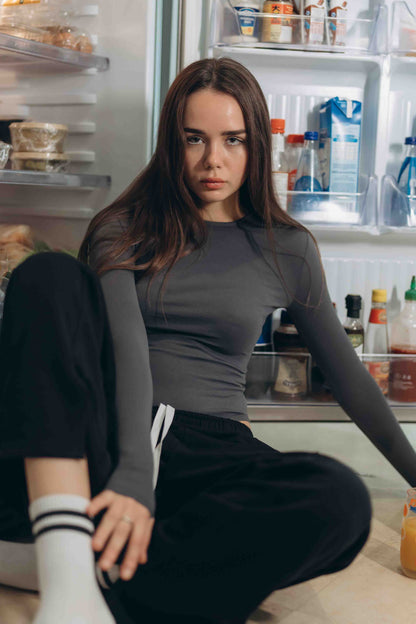 Charcoal Essential Bodysuit Crewneck (Restocked)