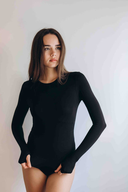 Black Essential Bodysuit Crewneck (Restocked)