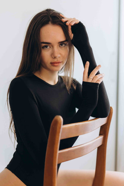 Black Essential Bodysuit Crewneck (Restocked)