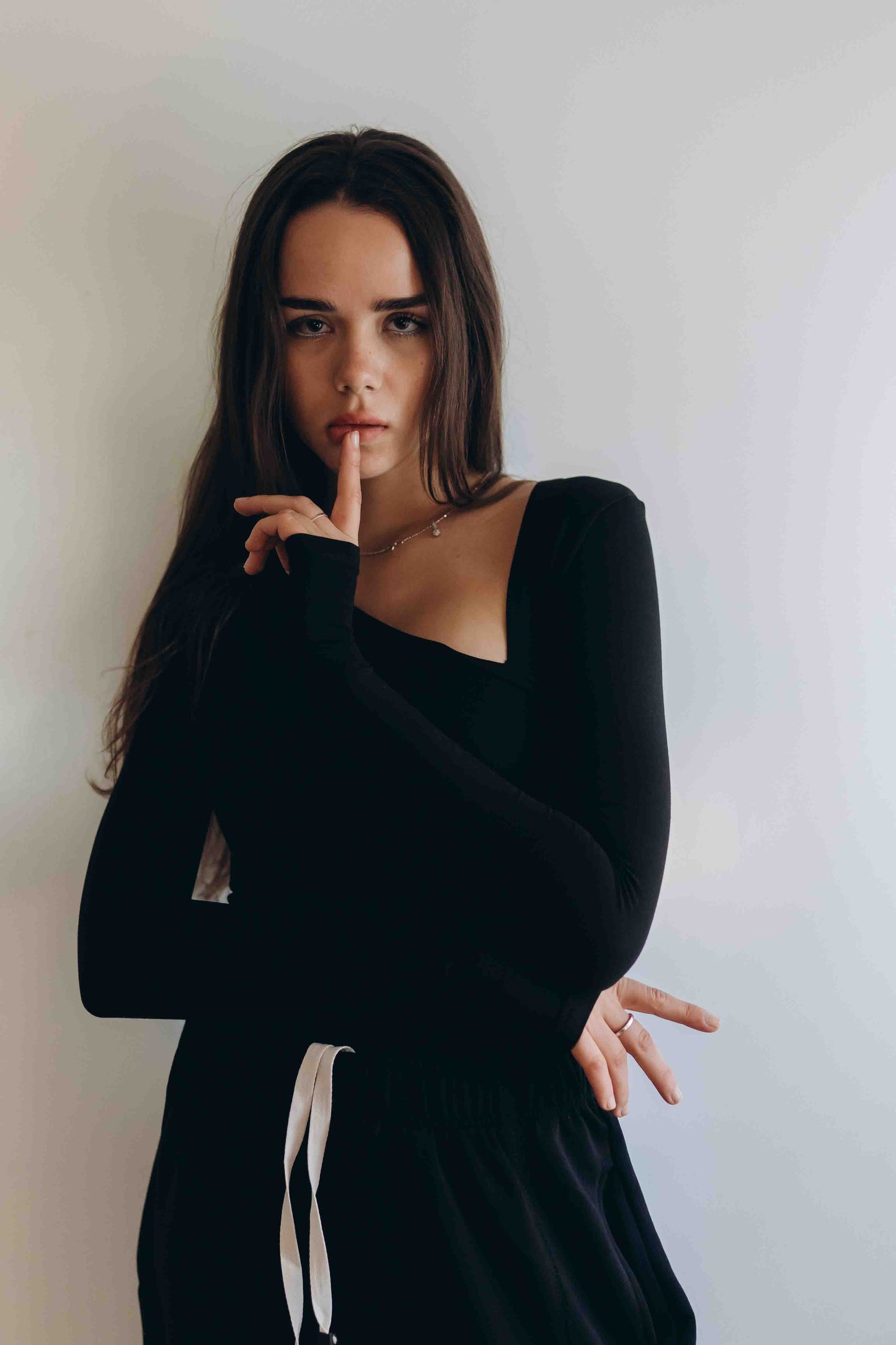 Black Essential Bodysuit Side V Shape QUARTER  SLEEVES BEST SELLING!!!