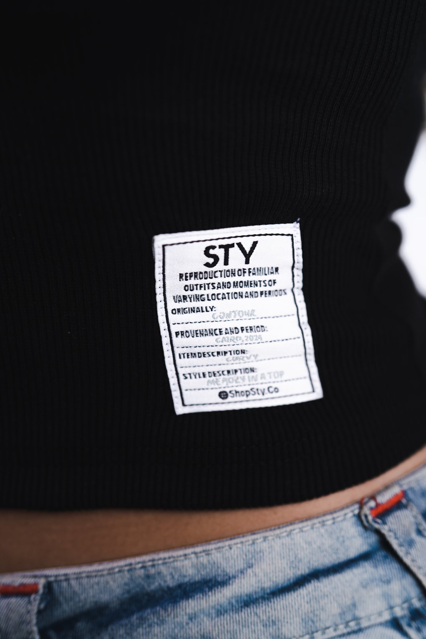 Black Ribbed Tank Top (without the patch label)