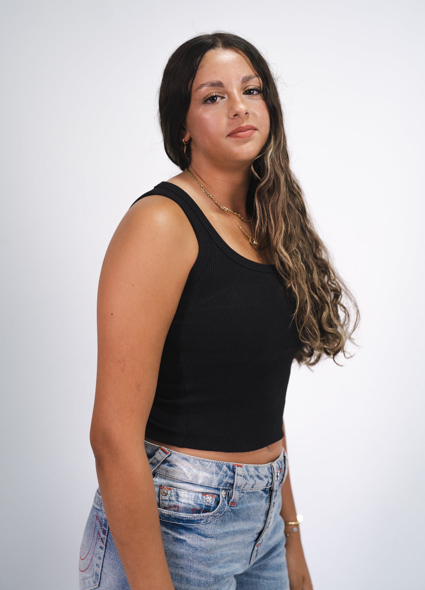 Black Ribbed Tank Top (without the patch label)