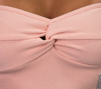 Pink knotted  tube top