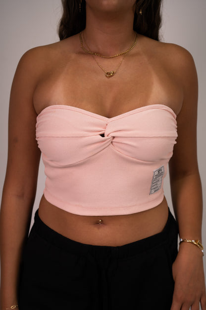 Pink knotted  tube top