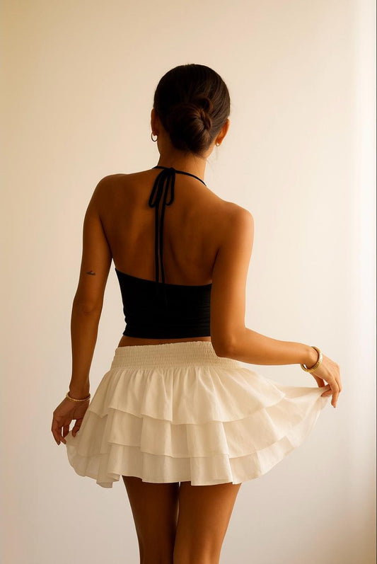 Black neck Strap Top