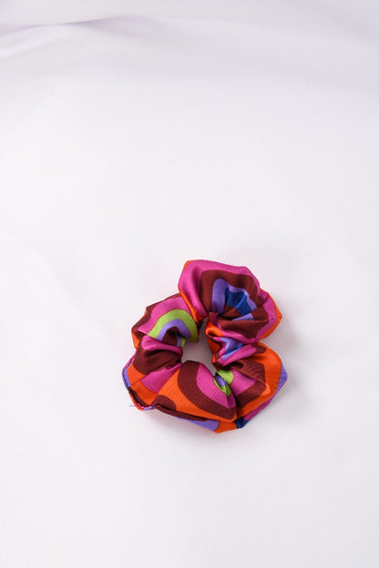 Scrunchy vibrant satin multilcolor purple shades