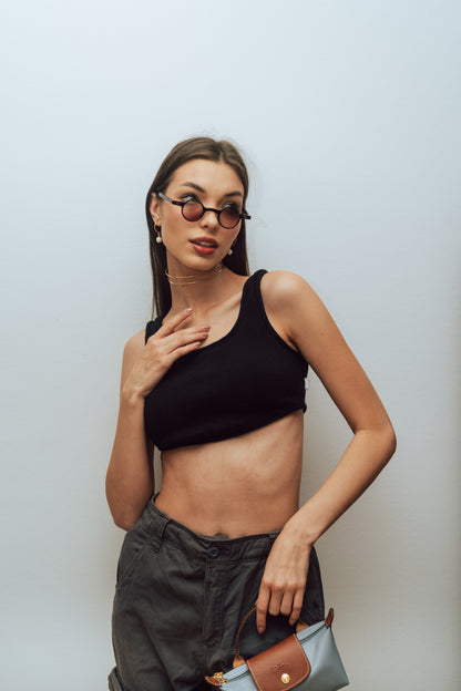 Black Curved Top