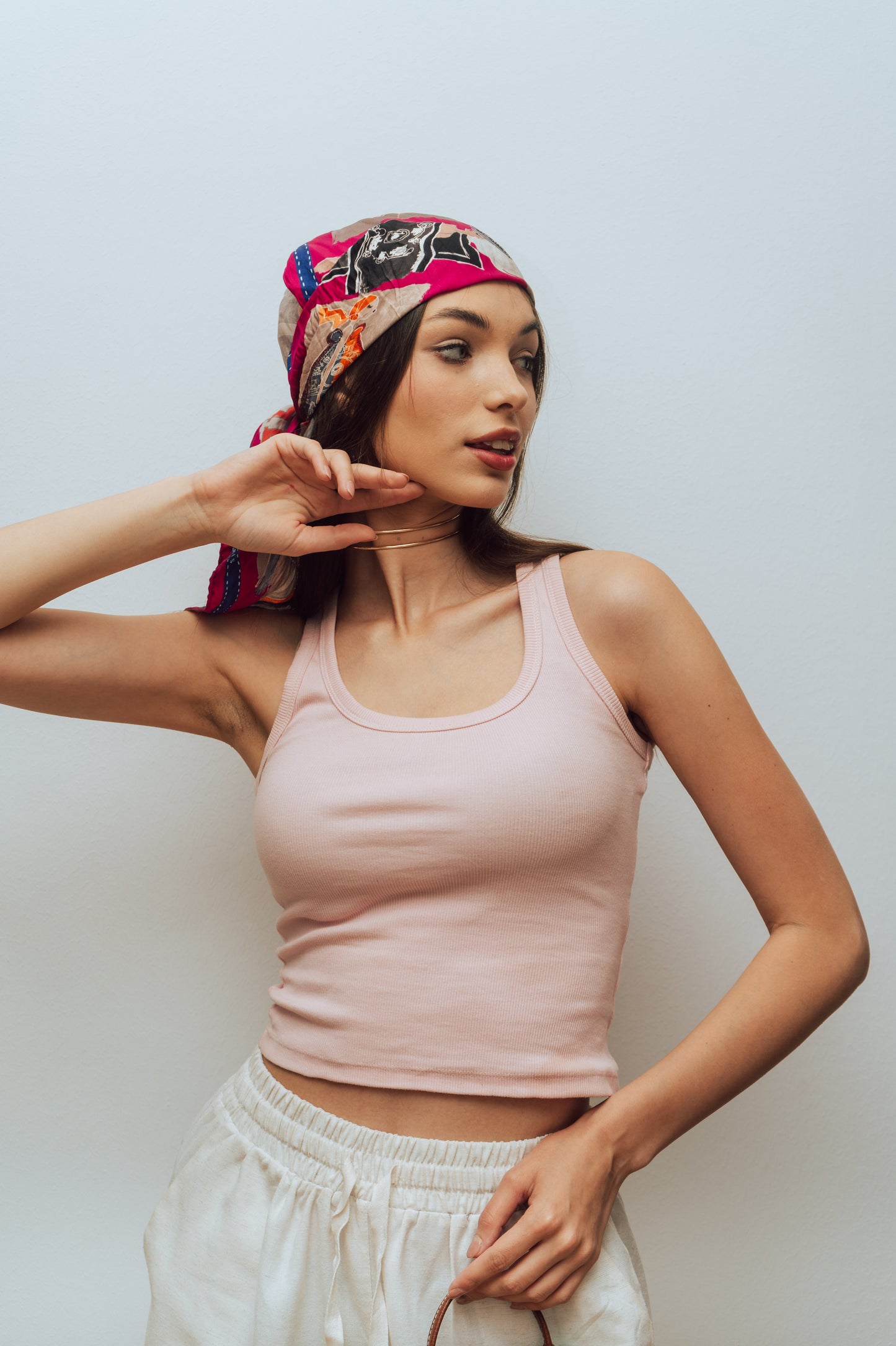 Pink Ribbed Tank Top Without a Patch Label