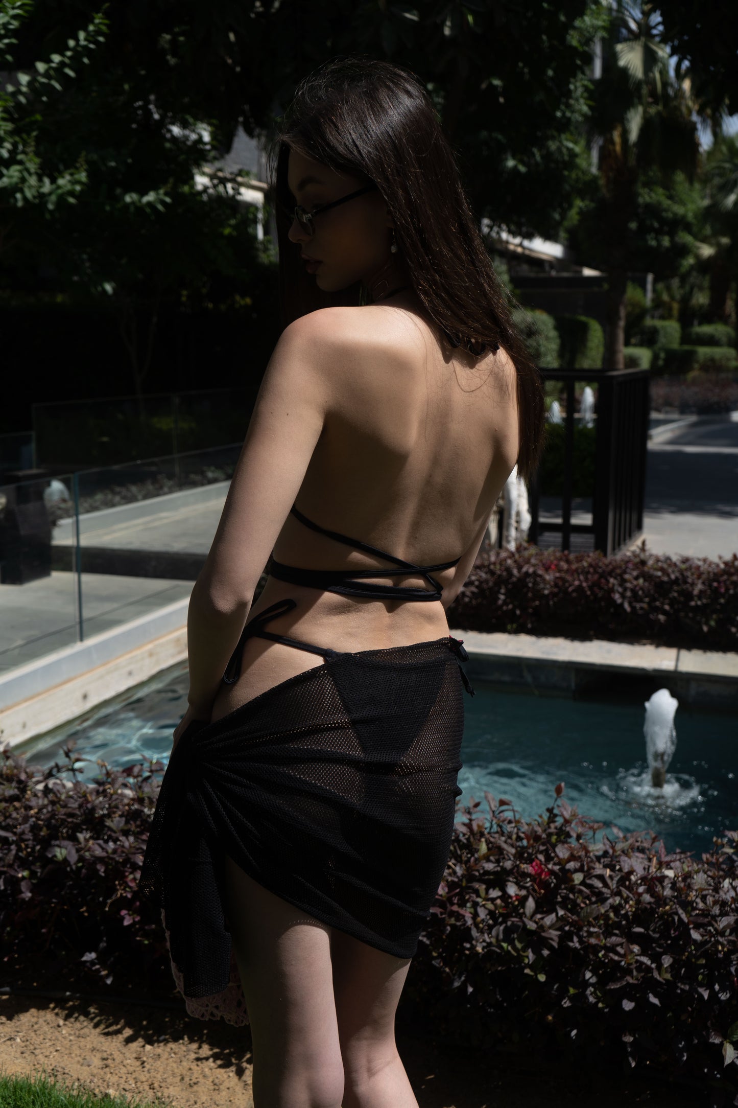 Black  Mesh Coverup