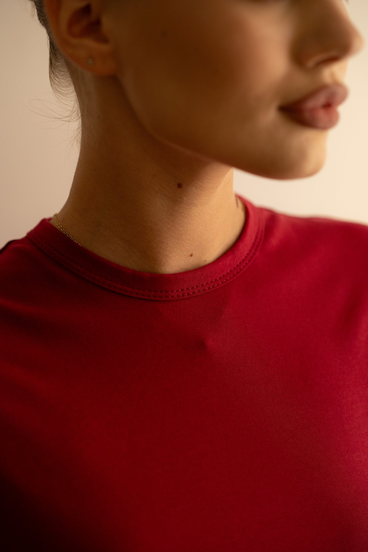 RELAXED COTTON BABY TEE BURGUNDY