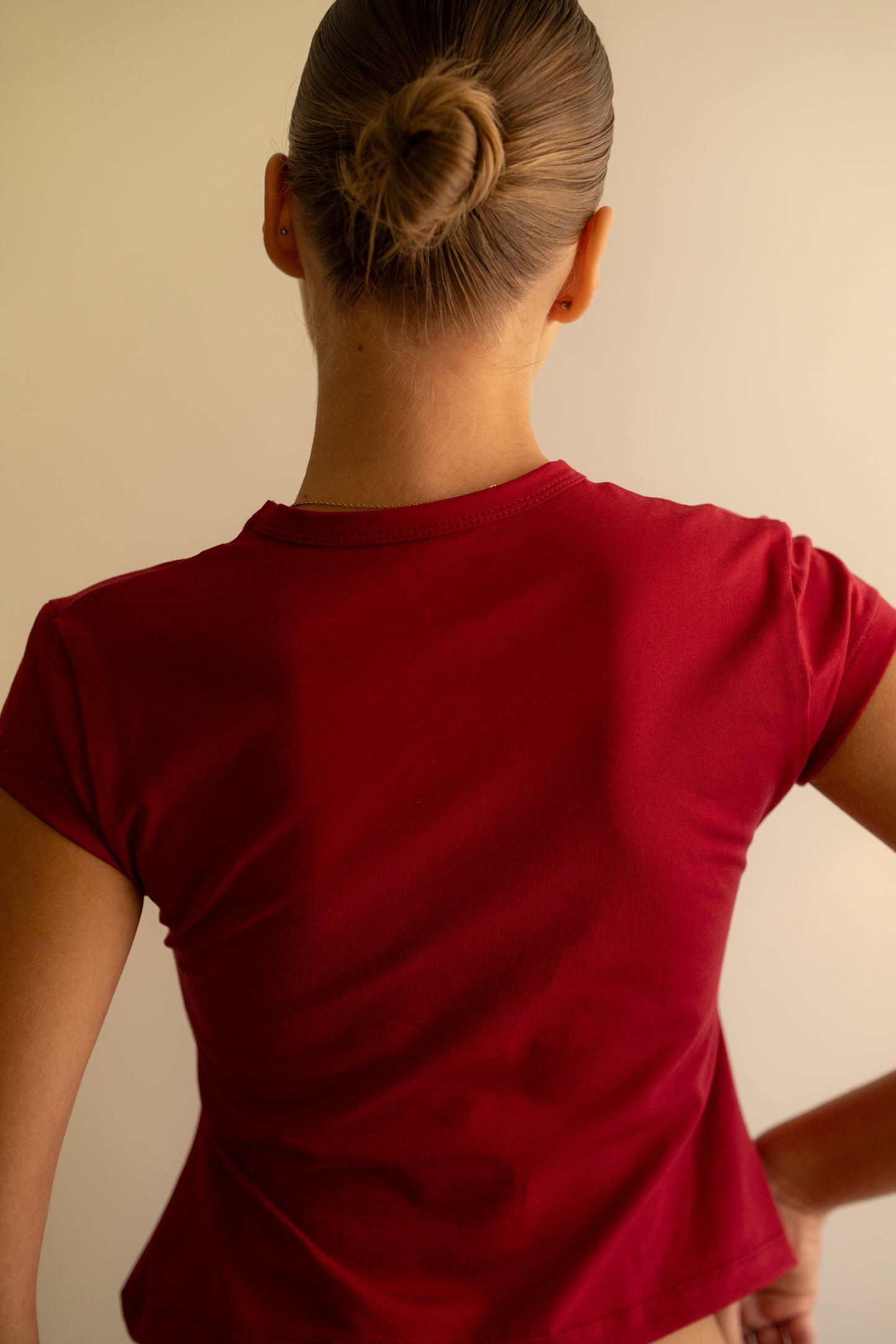 RELAXED COTTON BABY TEE BURGUNDY
