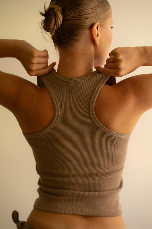 Cafe Ribbed Tank Top Square