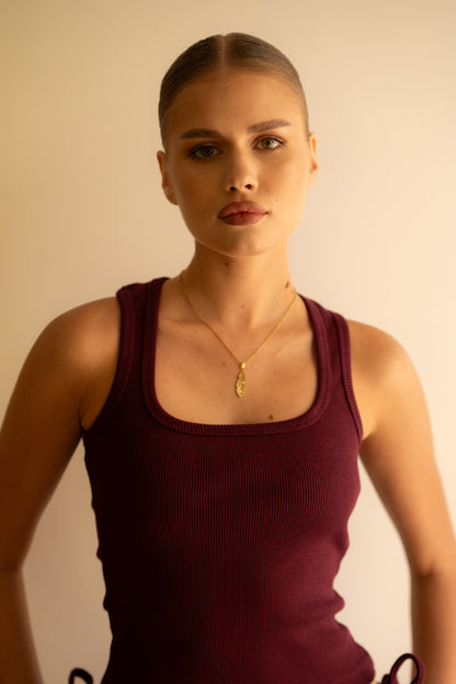 Pomegranate Ribbed Tank Top Square