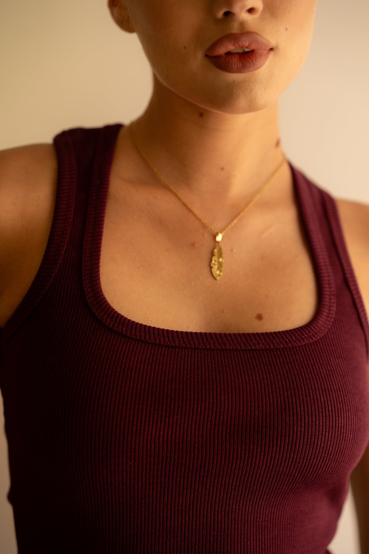 Pomegranate Ribbed Tank Top Square