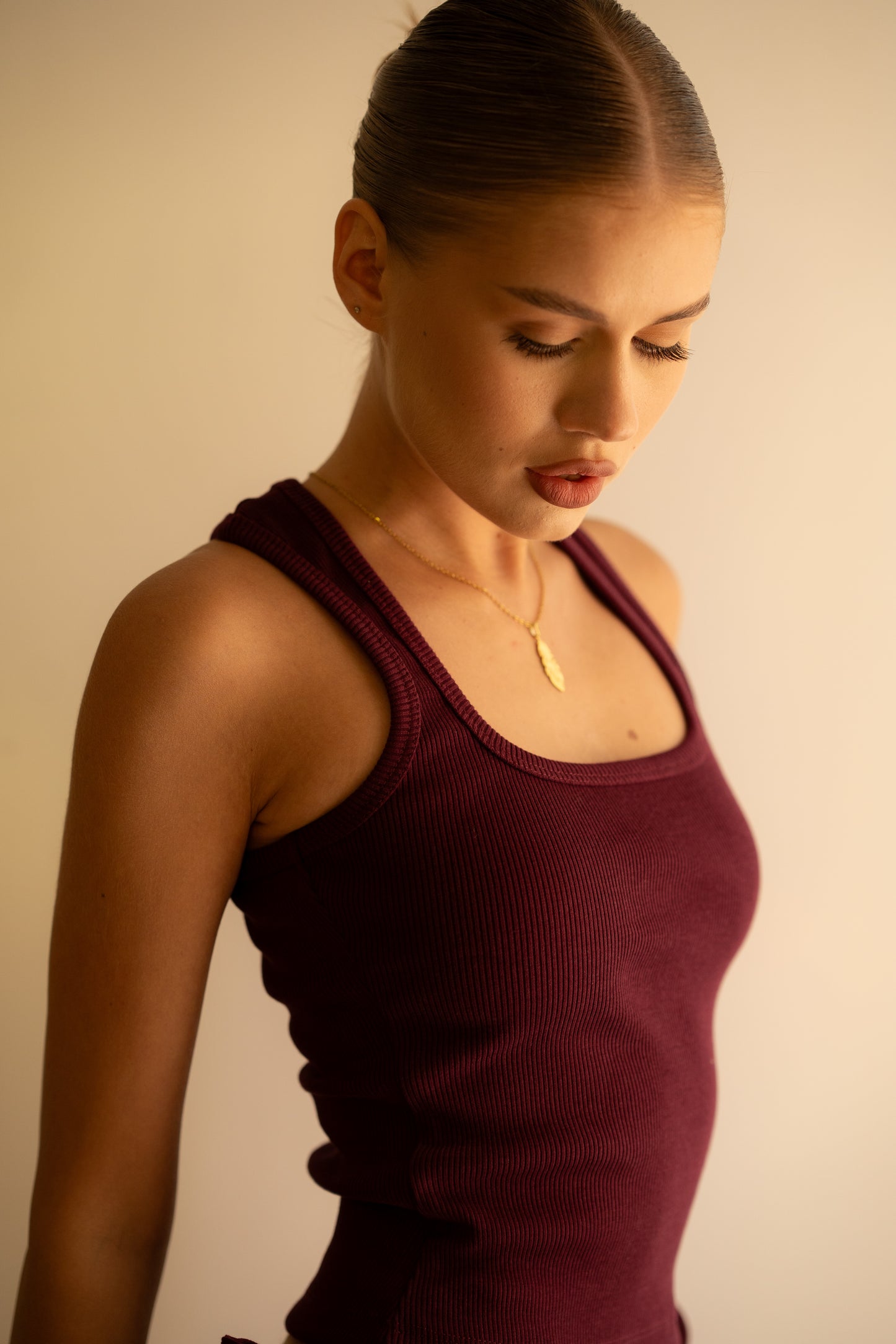 Pomegranate Ribbed Tank Top Square
