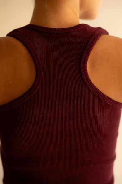 Pomegranate Ribbed Tank Top Square