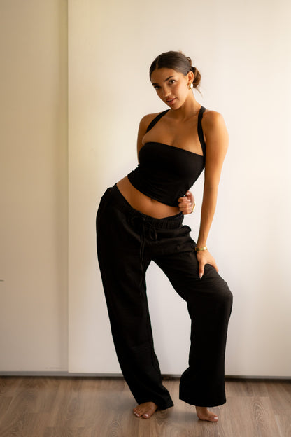 Black Linen Pants (REGULAR FIT)