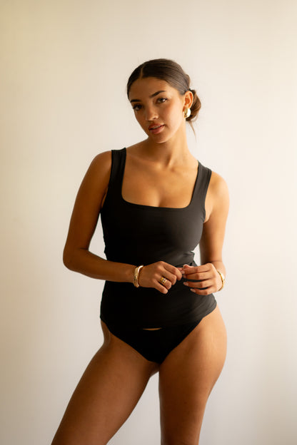 Black Chest Supporter Tank Top