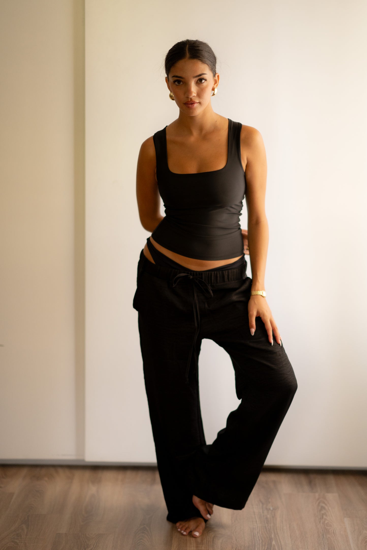Black Chest Supporter Tank Top