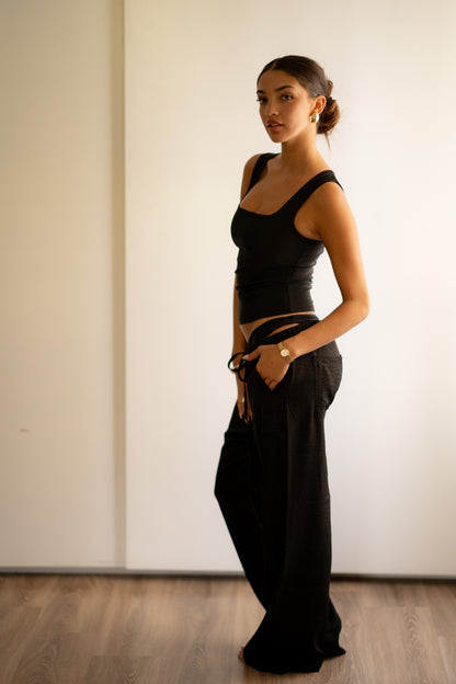 Black Chest Supporter Tank Top