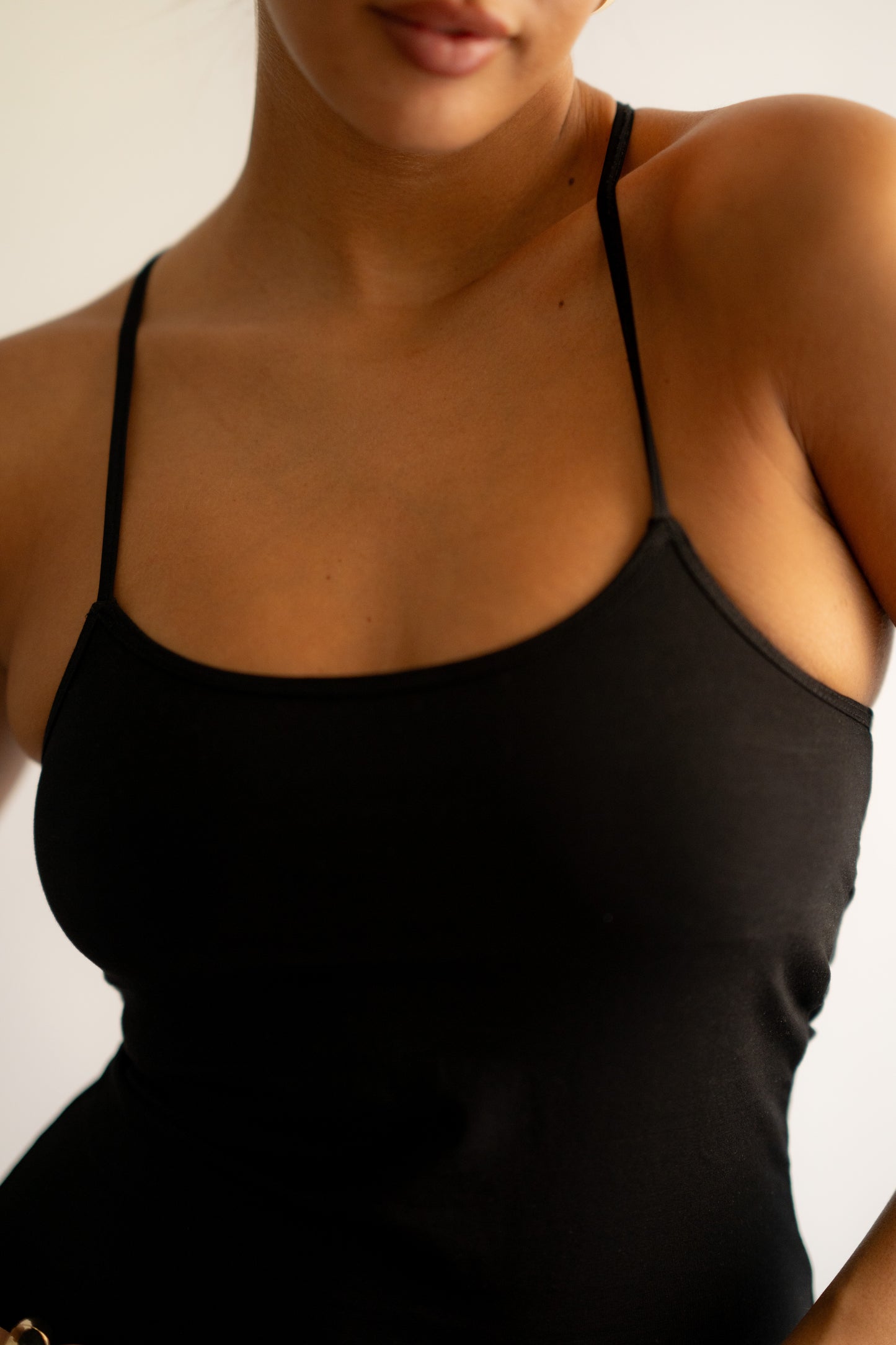Black Cross Back Strap Top