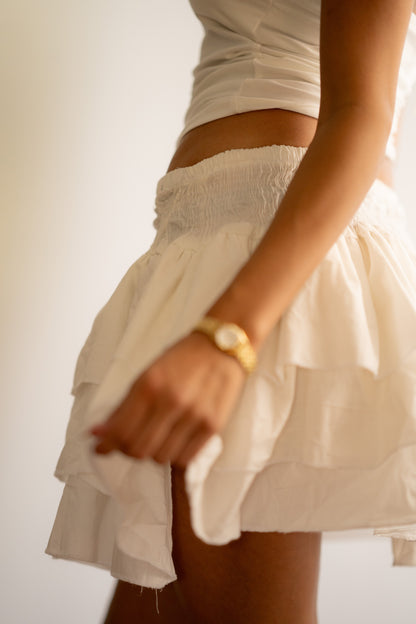 The Poplin Skirt White