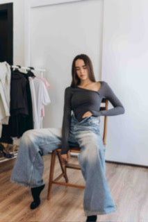 Charcoal Essential Bodysuit Side V Shape (RESTOCKED)