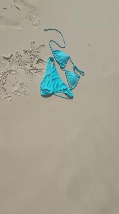 Neon Blue Classic Bikini Top
